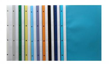 10 Ablage-Schnellhefter / Archiv-Hefter mit Lochung / 10 verschiedene Farben