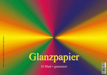 10 Blatt Glanzpapier / 10 verschiedene Farben / Größe: 25x17cm