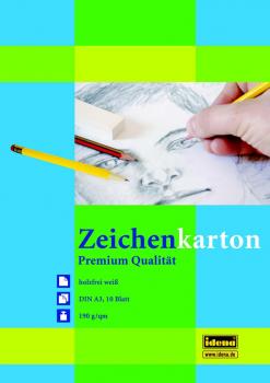 10 Blatt Zeichenkarton / Zeichenkartonblock DIN A3 / 190g/m²
