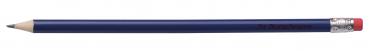 10 Bleistifte mit Radierer / HB / Farbe: lackiert blau / mit Gravur