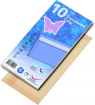 10 Briefumschläge Din lang transparent pfirsich