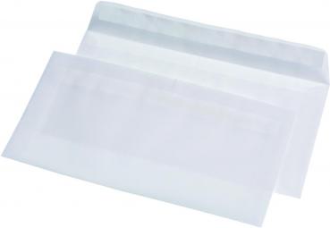 10 Briefumschläge Din lang transparent weiss aus hochwertigen Satin