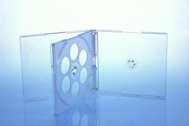 10 CD/DVD Jewelcase 4fach 4er / Hüllen für 4 Disc / glasklar/transparent
