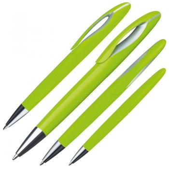 10 Dreh-Kugelschreiber aus Kunststoff / Farbe: apfelgrün