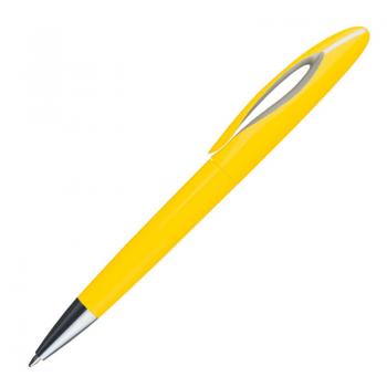 10 Dreh-Kugelschreiber aus Kunststoff / Farbe: gelb