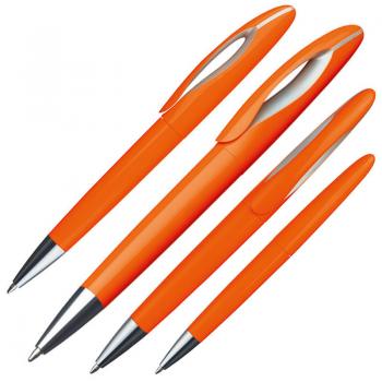 10 Dreh-Kugelschreiber aus Kunststoff / Farbe: orange