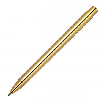 10 Druckkugelschreiber aus Metall mit Gravur / Farbe: Metallic gold