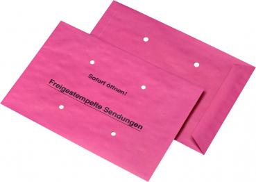 10 Freistempler-Versandtaschen / DIN B4 / nassklebend / Farbe: rot