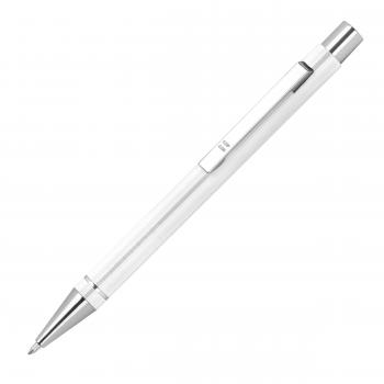 10 Gel-Kugelschreiber mit Gravur / aus Metall / Gelschreiber / Farbe: weiß
