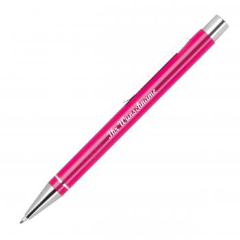 10 Gel-Kugelschreiber mit Namensgravur - aus Metall - Gelschreiber - Farbe: pink