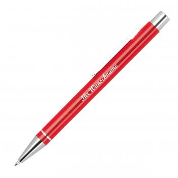 10 Gel-Kugelschreiber mit Namensgravur - aus Metall - Gelschreiber - Farbe: rot