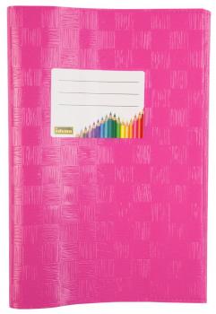 10 Heftumschläge / Hefthüllen DIN A5 / Baststruktur / Farbe: pink