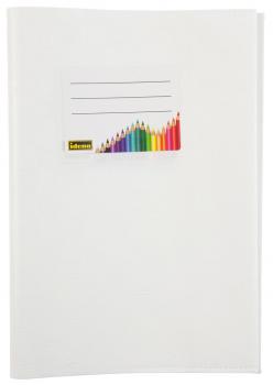 10 Heftumschläge / Hefthüllen DIN A5 / Baststruktur / Farbe: weiß