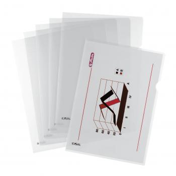 10 Herlitz Aktenhüllen "Pyramide" / Sichthüllen / DIN A4 / Farbe transparent