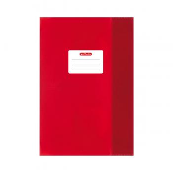 10 Herlitz Heftumschläge / Hefthüllen / DIN A5 / Baststruktur / Farbe: rot