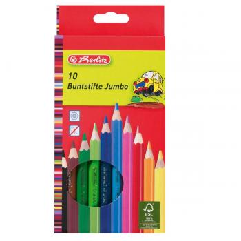 10 Herlitz Jumbo Buntstifte / lackiert