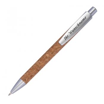 10 Kugelschreiber aus Kork mit Gravur