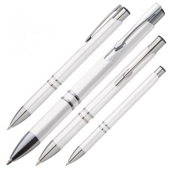 10 Kugelschreiber aus Kunststoff / Farbe: weiß