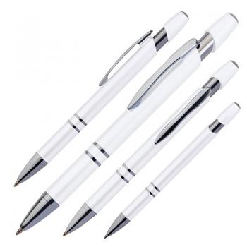 10 Kugelschreiber aus Kunststoff / Farbe: weiß