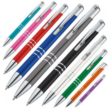 10 Kugelschreiber aus Metall / 10 verschiedene Farben