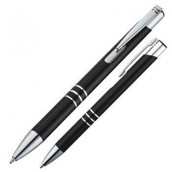 10 Kugelschreiber aus Metall / Farbe: schwarz