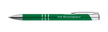 10 Kugelschreiber aus Metall / mit Gravur / Farbe: grün