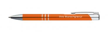 10 Kugelschreiber aus Metall / mit Gravur / Farbe: orange