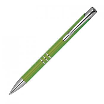 10 Kugelschreiber aus Metall mit beidseitige Gravur / Farbe: hellgrün