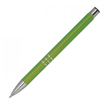 10 Kugelschreiber aus Metall mit beidseitige Gravur / Farbe: hellgrün