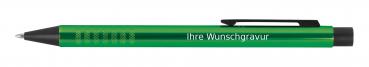 10 Kugelschreiber aus Metall mit Gravur / Farbe: grün