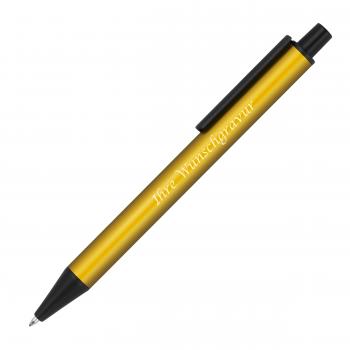 10 Kugelschreiber aus Metall mit Gravur / Farbe: metallic gold
