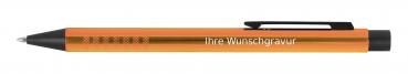 10 Kugelschreiber aus Metall mit Gravur / Farbe: orange