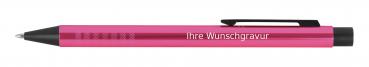10 Kugelschreiber aus Metall mit Gravur / Farbe: pink
