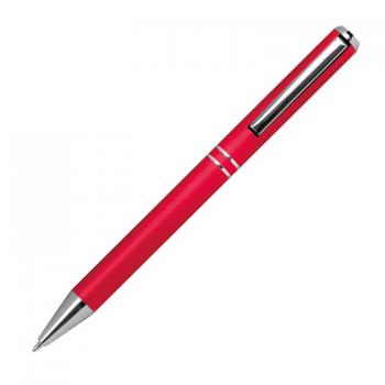 10 Kugelschreiber aus Metall mit Namensgravur - mit speziellem Clip - Farbe: rot