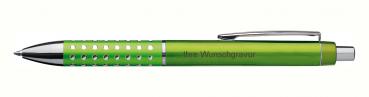 10 Kugelschreiber mit Gravur / "Glitzer" / Farbe: apfelgrün