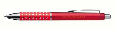 10 Kugelschreiber mit Gravur / "Glitzer" / Farbe: rot