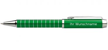 10 Kugelschreiber mit Gravur / aus Metall / Farbe: grün
