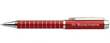 10 Kugelschreiber mit Gravur / aus Metall / Farbe: rot