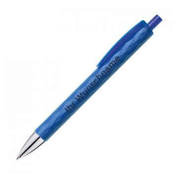10 Kugelschreiber mit Gravur / mit gemustertem Schaft / Farbe: blau