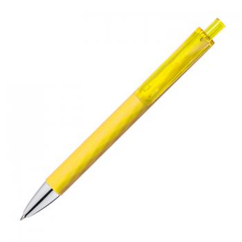 10 Kugelschreiber mit Gravur / mit gemustertem Schaft / Farbe: gelb