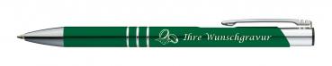 10 Kugelschreiber mit Gravur "Hochzeit" / aus Metall / Farbe: grün