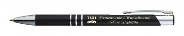 10 Kugelschreiber mit Gravur "Taxi" / aus Metall / Farbe: anthrazit