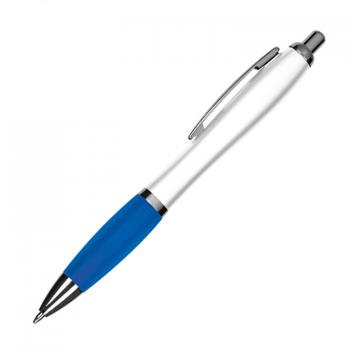 10 Kugelschreiber mit Namensgravur - aus Kunststoff - Farbe: weiß-blau