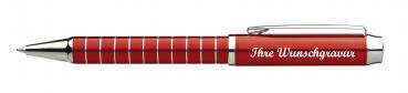 10 Kugelschreiber mit Namensgravur - aus Metall - Farbe: rot