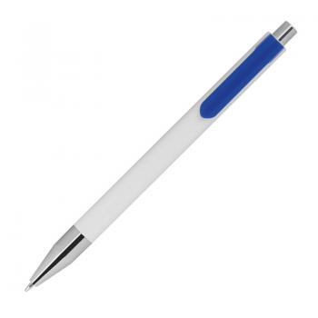 10 Kugelschreiber mit Namensgravur - Farbe: weiß mit blauen Clip