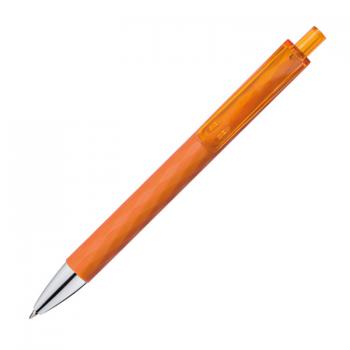 10 Kugelschreiber mit Namensgravur - mit gemustertem Schaft - Farbe: orange
