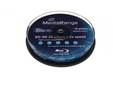 10 MediaRange Bluray Rohlinge BD-RE 25GB 2x