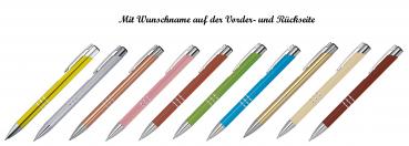 10 Metall-Kugelschreiber mit beidseitige Namensgravur - 10 verschiedene Farben