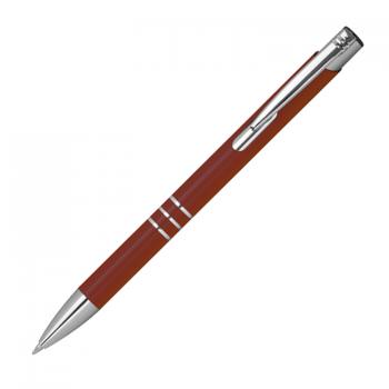 10 Metall Kugelschreiber mit Gravur / je 10 schwarze + blaue Minen / bordeaux