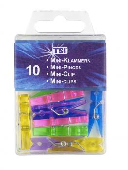 10 Mini Klammern / Mini Clips / 35mm / transparent
